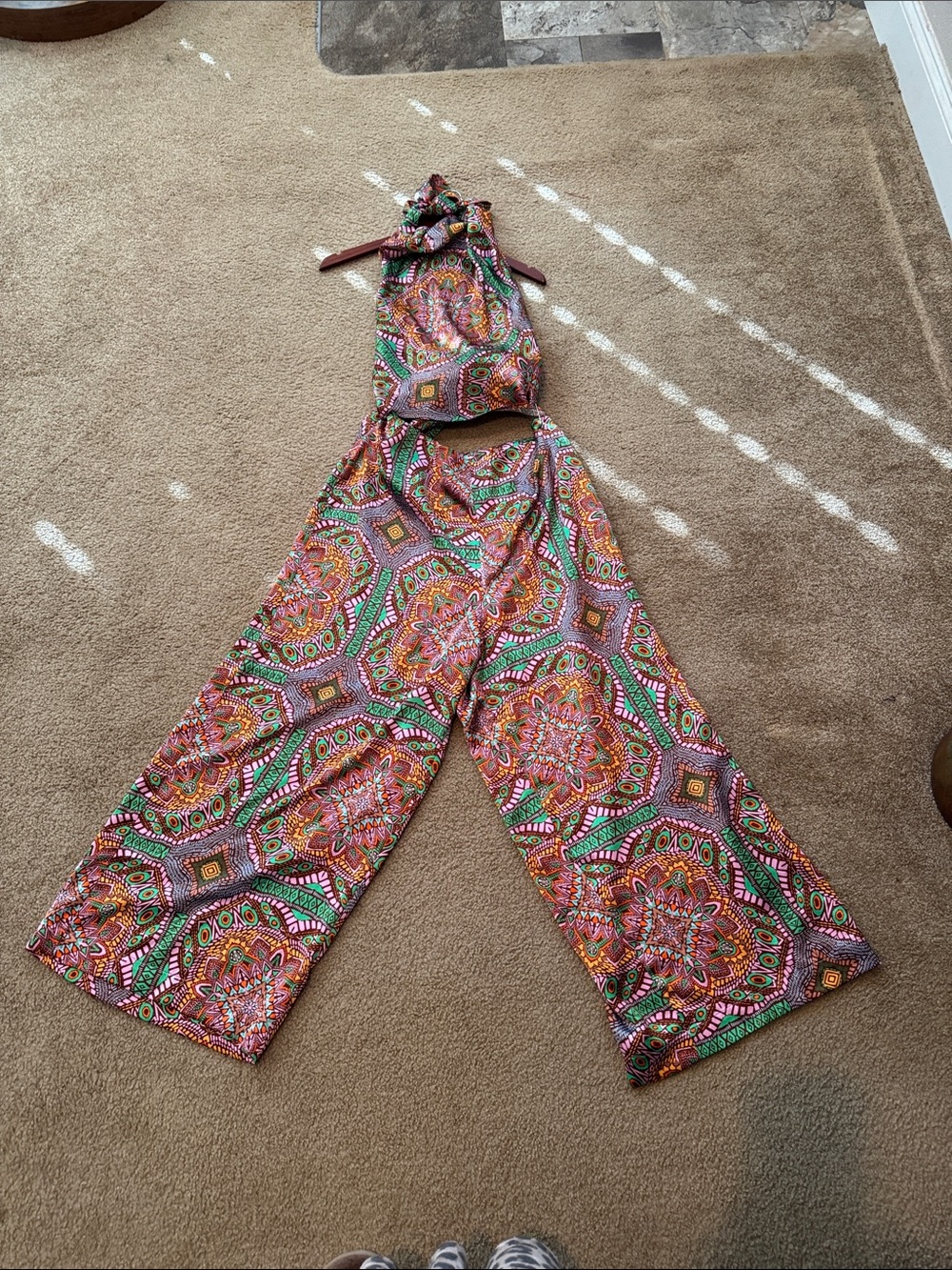 Printed Wide-Leg Jumpsuit in Multicolor